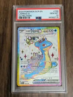 2024 POKEMON SCR EN-STELLAR CROWN ULTRA RARE #158 LAPRAS EX PSA 10 - Image 1
