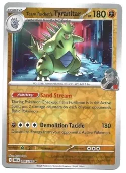 Team Rocket's Tyranitar - 096/182 - Destined Rivals - Reverse Holo Rare - NM/M - Image 1
