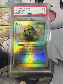 Pokemon TCG Cacnea 57/100 EX Sandstorm 2003 Reverse Holo PSA 9 - Image 1