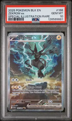 2025 Pokemon BLACK BOLT #166 ZEKROM EX SPECIAL ILLUSTRATION RARE PSA GEM MT 10 - Image 1