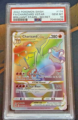 FA / CHARIZARD VSTAR - 2022 POKEMON SWSH - BRILLIANT STARS SECRET - #174 PSA 10 - Image 1
