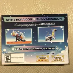 Shiny Miraidon Koraidon Code GameStop Pokemon Nintendo Switch Promo Game Stop - Image 1