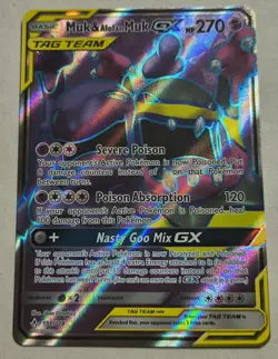 Pokemon TCG Muk & Alolan Muk GX 196/214 Full Art Ultra Rare Tag Team NM/M - Image 1