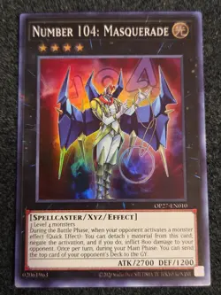Yu-Gi-Oh! Number 104: Masquerade OP27-EN010 Super Rare - Near Mint Free Shipping - Image 1