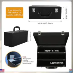 Premium Leather Card Storage Box for 3300+ Cards - YuGiOh, MTG & Sports - Black - Image 2