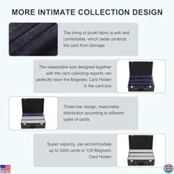 Premium Leather Card Storage Box for 3300+ Cards - YuGiOh, MTG & Sports - Black - Image 3