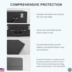 Premium Leather Card Storage Box for 3300+ Cards - YuGiOh, MTG & Sports - Black - Image 4