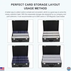 Premium Leather Card Storage Box for 3300+ Cards - YuGiOh, MTG & Sports - Black - Image 5