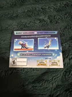 Shiny Koraidon Or Miraidon Pokemon Scarlet Violet Code Card - Gamestop - Image 1