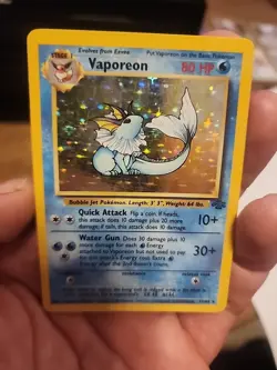 Pokemon Vaporeon Holographic Card 80 HP Rare Collectible - Image 1