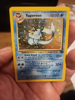 Pokemon Vaporeon Holographic Card 80 HP Rare Collectible - Image 2