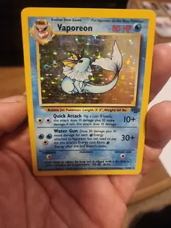 Pokemon Vaporeon Holographic Card 80 HP Rare Collectible - Image 3
