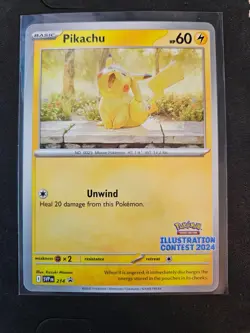 Pikachu SVP214 Illustration Contest 2024 Promo Pokemon Card SV - Image 1