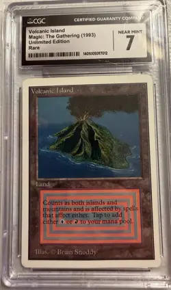 Volcanic Island Unlimited Edition CGC NM 7- MTG Dual Land - Image 1