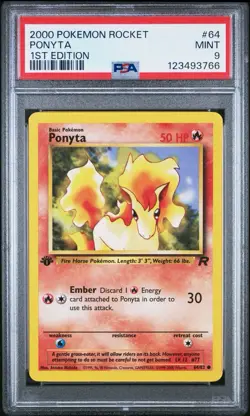 2000 Pokemon 1st Edition Team Rocket # 64 Ponyta PSA 9 Trusted Seller! NEW CERT! - Image 1
