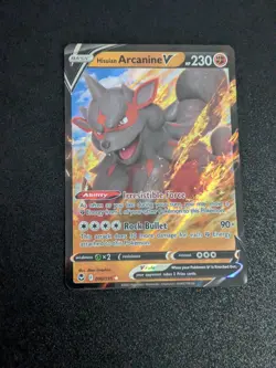 Hisuian Arcanine V 090/195 Lightly Played Holo Pokemon Silver Tempest TCG - Image 1