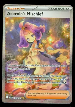 Pokemon ACEROLA'S MISCHIEF 183/132 Mega Evolution SPECIAL ILLUSTRATION - Card A - Image 1