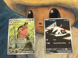 Pokemon Surging Sparks Lot Of 2 Illustration Rare Card Vivillon 193 Larvesta 196 - Image 1