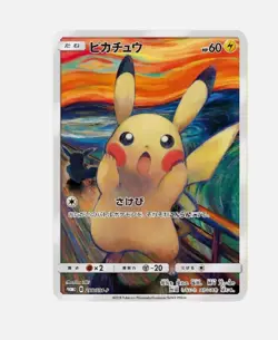 Pokemon Pikachu MUNCH Scream Fan Art Collectible / Display Card - Image 1