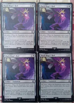 x4 Black Mage's Rod C MTG Final Fantasy M/NM, English PACK FRESH CARDS - Image 1