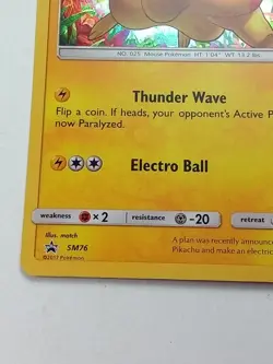 Pikachu SM76 Black Star Promo Holo Pokemon Card 2017 - Image 2