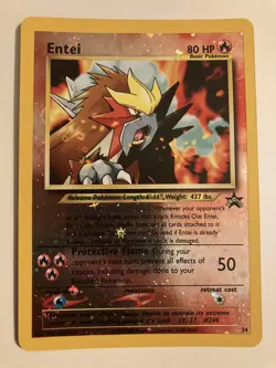 Pokemon: The Third Movie Entei Promo Card 34 + Pichu/Unown A Card - Image 1