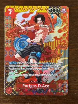 One Piece TCG Card Game Portgas D Ace OP02-013 SP Alternative Art ENG - Image 2