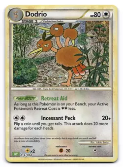Dodrio NM 014/034 Trading Card Game Classic Pokemon TCG Holo - Image 1
