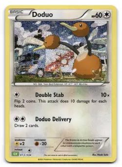 Doduo NM 013/034 Trading Card Game Classic Pokemon TCG Holo - Image 1