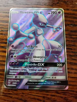 MEWTWO GX 72/73 Full Art Shining Legends Ultra Rare Pokemon Card LP! - Image 1