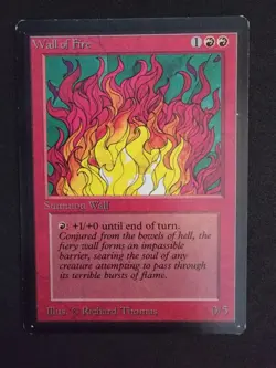 Mtg - Beta - Wall of Fire - NM- - Image 1