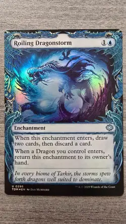 Roiling Dragonstorm (Foil Showcase) #296 Tarkir: Dragonstorm MTG NM - Image 1
