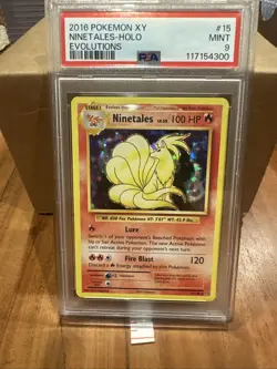2016 POKEMON XY EVOLUTIONS #15 NINETALES-HOLO PSA 9 - Image 1