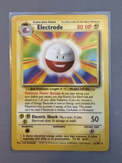 Pokemon TCG Electrode 21/102 Base Set Non-Holo Rare LP - Image 1