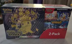 Pokemon Surging Sparks ETB + Booster Bundle Costco 2 Pack Factory Sealed - Image 1