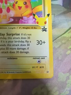 Pokemon TCG 2021 Celebrations Birthday Pikachu Black Star Promo #24 - Image 5