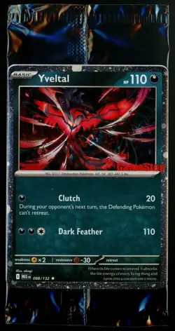 Yveltal Rare ME01: Mega Evolution 088/132 NM GAMESTOP Stamp Promo Pokemon TCG - Image 1