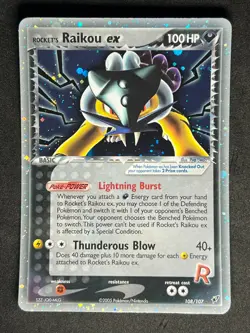 Rocket's Raikou ex 108/107 Pokemon Ex Deoxys -Holo -Secret Rare-NP/NM+ - Image 1