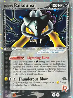 Rocket's Raikou ex 108/107 Pokemon Ex Deoxys -Holo -Secret Rare-NP/NM+ - Image 4