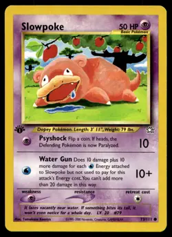Pokemon TCG Neo Genesis #073/111 Slowpoke 1st Edition LP - Image 1