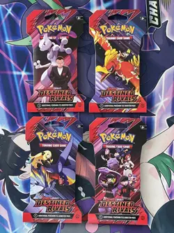 Pokemon Destined Rivals Sleeved Booster Complete ART SET - 4 Pack Lot 🔥 - Image 2