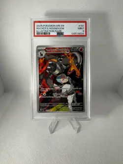 Team Rockets Houndoom Illustration Rare Card 191/182 Destined Rivals PSA 9 - Image 1