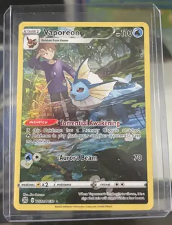 VAPOREON TG02/TG30 Brilliant Stars FULL ART Trainer Gallery Pokemon card MINT - Image 1