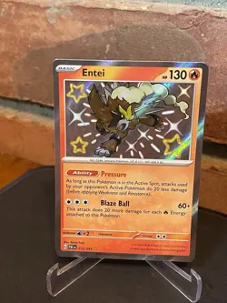 Pokemon TCG Entei Scarlet & Violet Paldean Fates Holo Shiny Rare Card 112/091 - Image 2