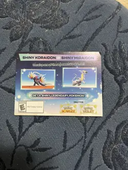 Shiny Miraidon Koraidon Code GameStop Pokemon - Physical PROMO Card- Unused Code - Image 1