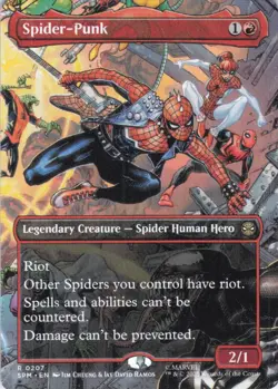 MTG Spider-Punk (0207) (Borderless) (207) | NM | Spider-Man (SPM) - Image 1