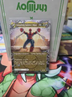Borderless Peter Parker / Amazing Spider-Man Marvel's MTG Magic non-foil IN HAND - Image 2