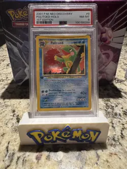 Pokemon 2001 Neo Discovery #8 POLITOED Holo PSA 8 NM-Mint 8/75 1st Edition - Image 1