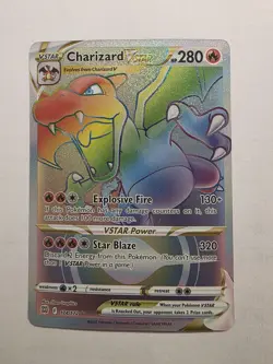 Pokemon TCG: SWSH Brilliant Stars Charizard VSTAR 174/172 Rainbow Rare NM - Image 1