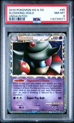 2010 POKEMON UNDAUNTED SLOWKING PRIME #85 ULTRA RARE PSA 8 NM #118739071 - Image 1